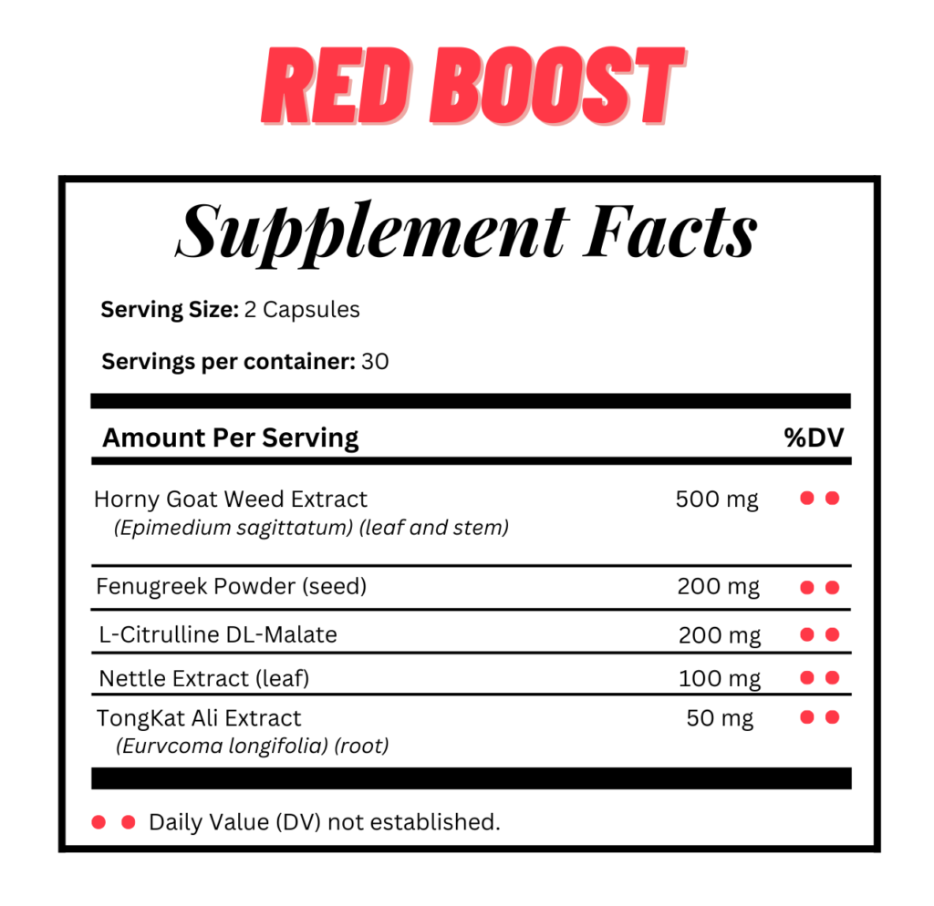 red boost supplement fact